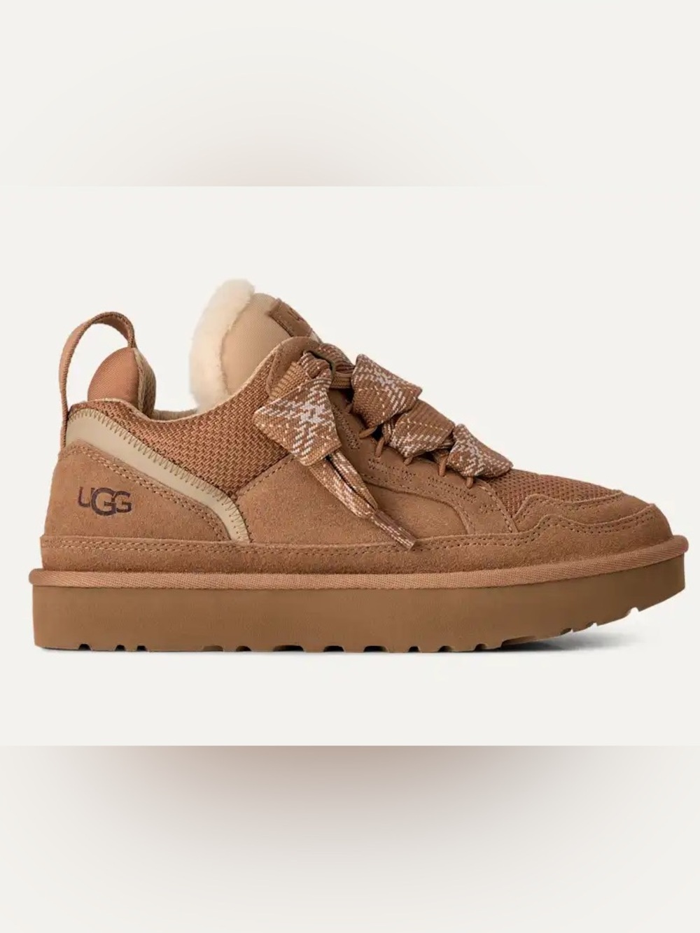 UGG Lowmel Chestnut/Tan Shearling Lined shoes sneakers SZ 5